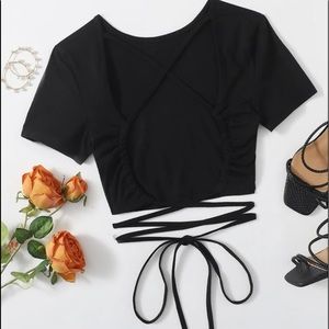 Criss cross Backless Crop tee
